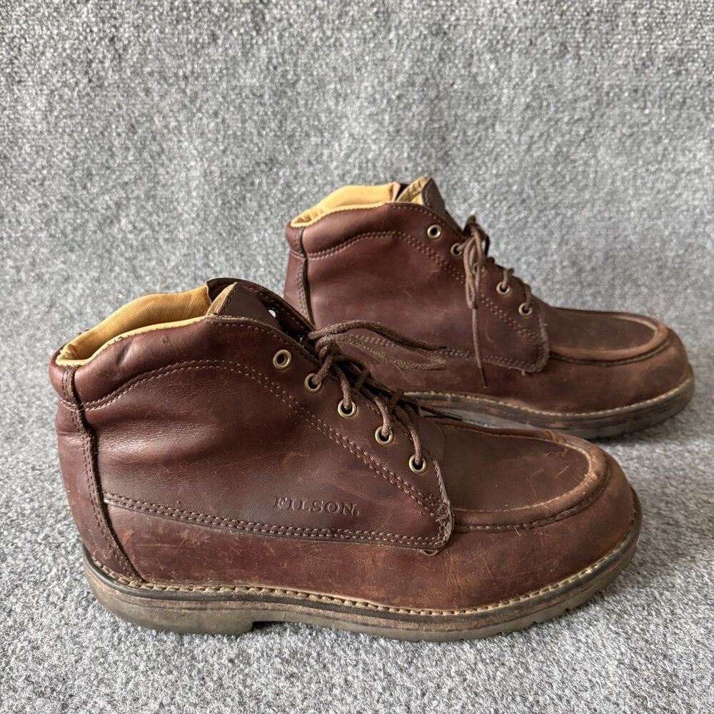 Filson Men's Chukka Boots Brown Leather Lace Up Round Toe Size 11.5 D
